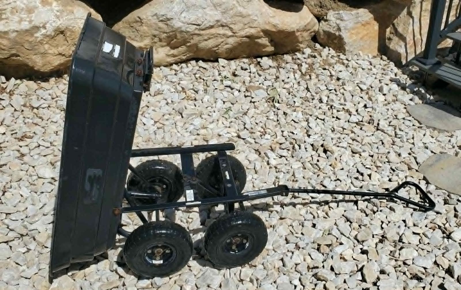 Heavy-Duty Poly Dump Cart Wheelbarrow - 4-Wheel Garden & Yard Utility Wagon