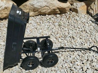 Heavy-Duty Poly Dump Cart Wheelbarrow - 4-Wheel Garden & Yard Utility Wagon