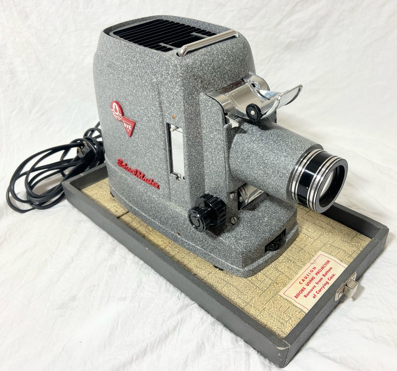Vintage Filmstrip Projector Graflex SchoolMaster 500 Model 102 w/ Case – Works