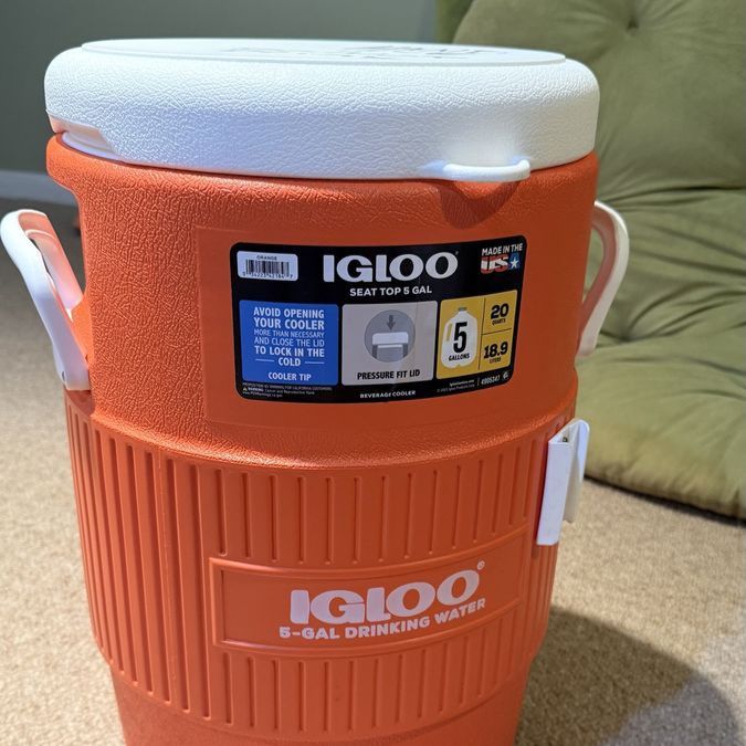 Igloo Seat Top 5-Gallon Beverage Cooler — Orange — $15