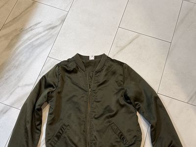 Kids Olive Green Bomber Jacket, Size 14-16