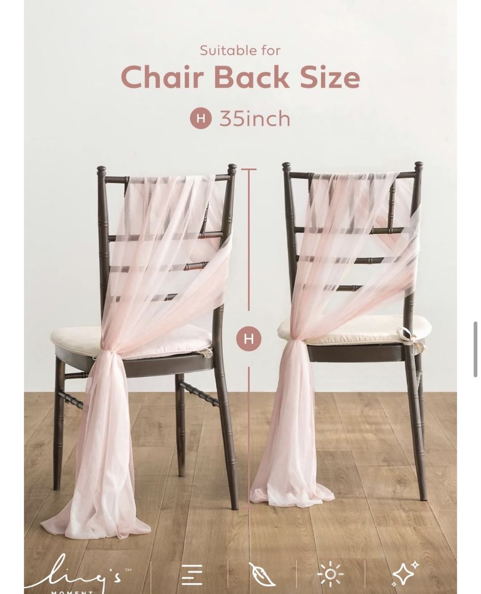 Ling's Moment Dusty Rose Sheer Chair Drapes Wedding Aisle Decor Set