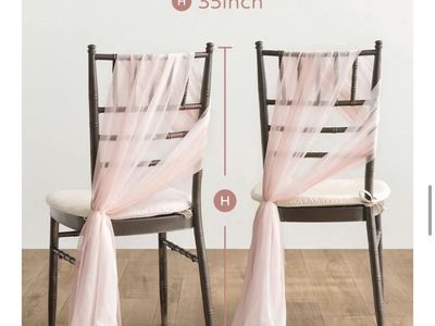 Ling's Moment Dusty Rose Sheer Chair Drapes Wedding Aisle Decor Set