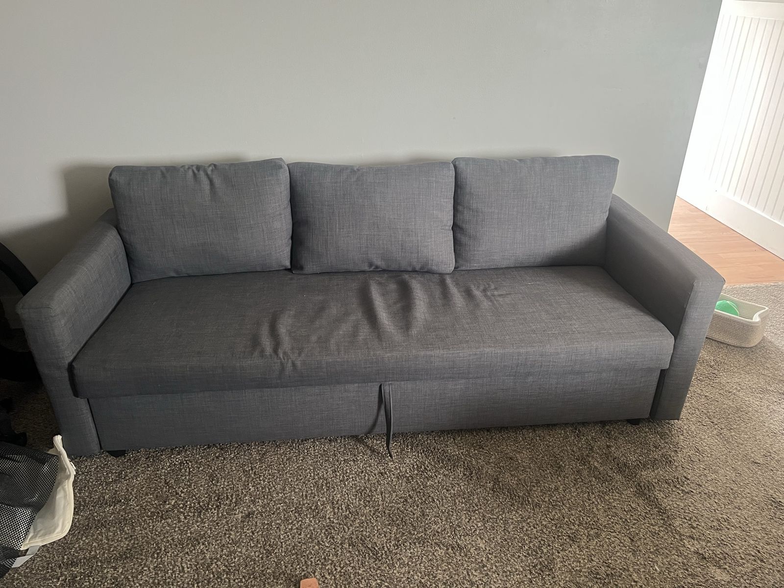 Grey Fabric Sleeper Sofa Couch