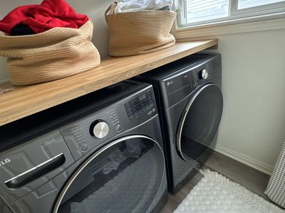 LG Black Steel Smart Washer & Electric Dryer Set - Like New