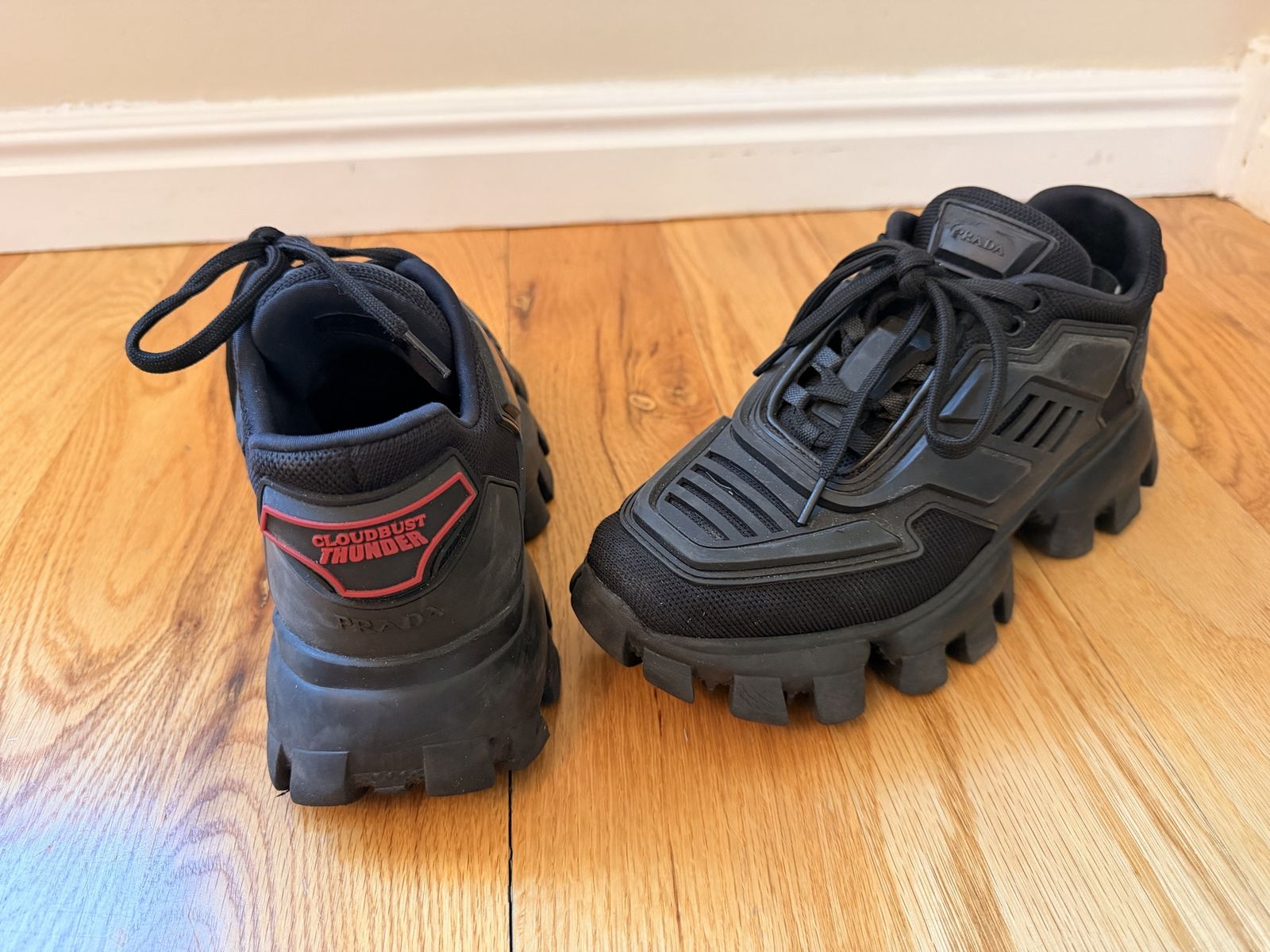 Prada Cloudbust Thunder Black Sneakers Size 36.5 EU, 6.5 US Made in Italy