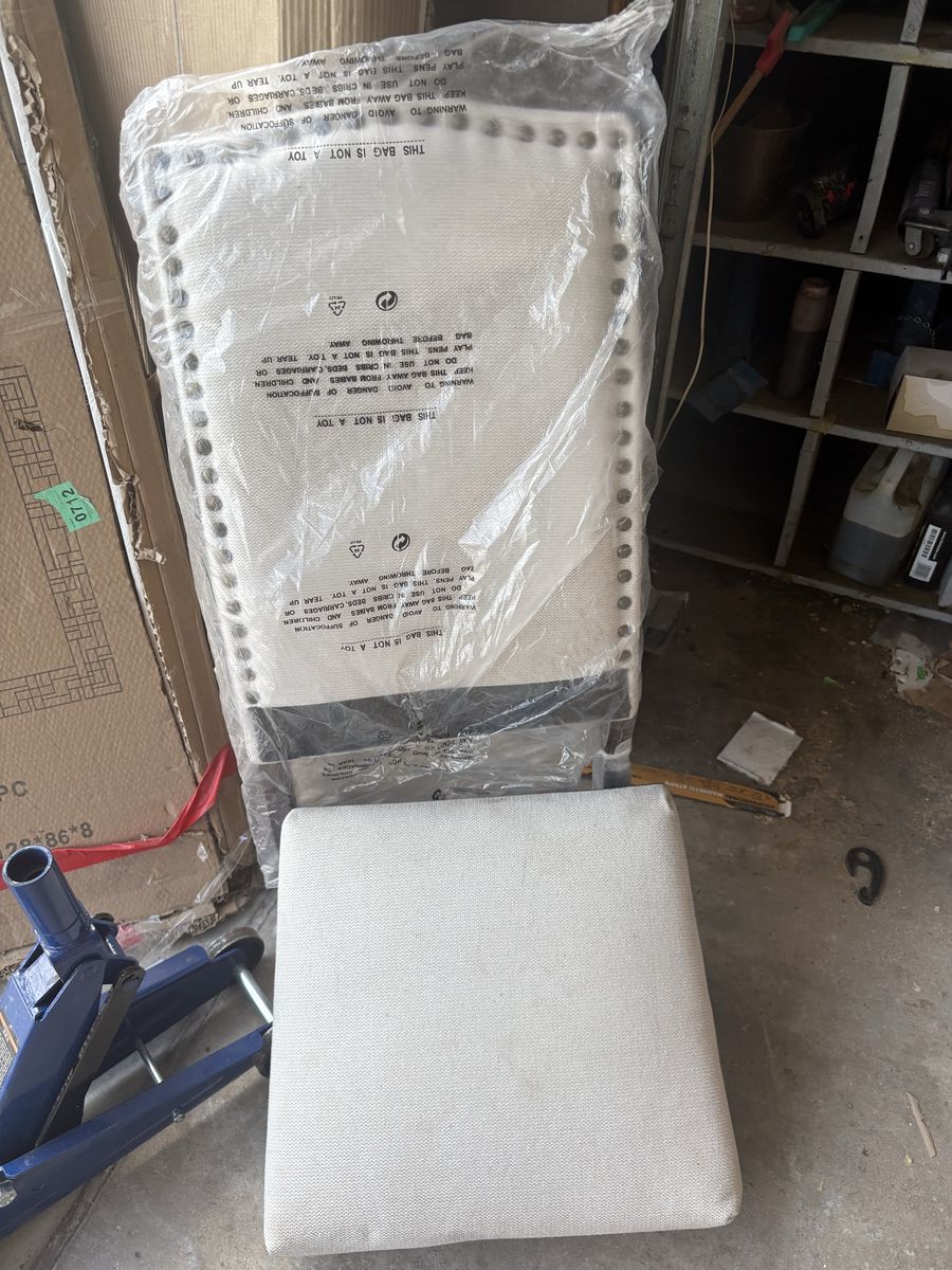 New White Upholstered Dining Chair Seats (Set of 2)