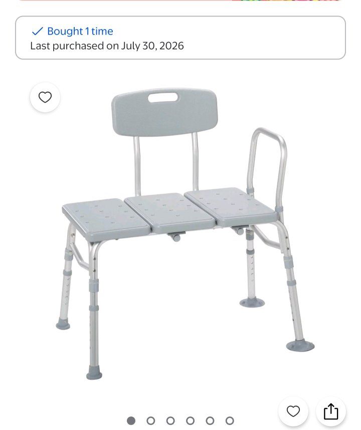 Drive Medical Plastic Tub Transfer Bench with Adjustable Backrest