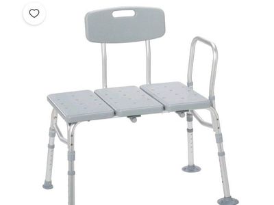 Drive Medical Plastic Tub Transfer Bench with Adjustable Backrest