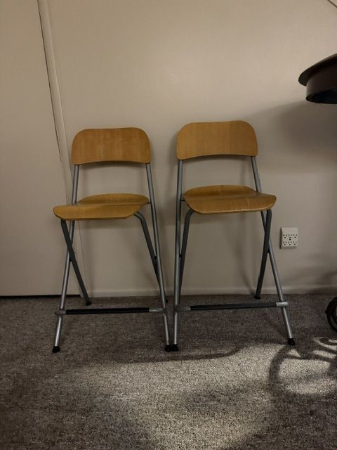 Chairs - 2 - Counter height folding wood metal