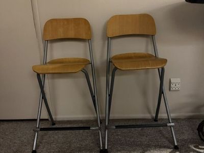 Chairs - 2 - Counter height folding wood metal