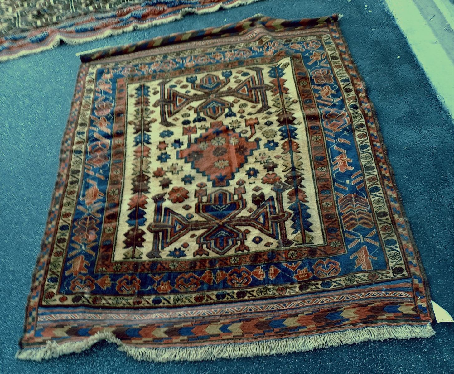 Authentic Hand-Knotted Wool Afghan Kazak Tribal Rug - 5x6 (4.8' x 6.4')