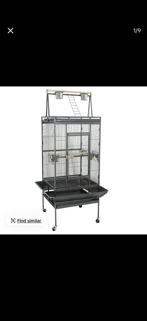Bird Cage. 68 inch Tall With Play Stand On Top