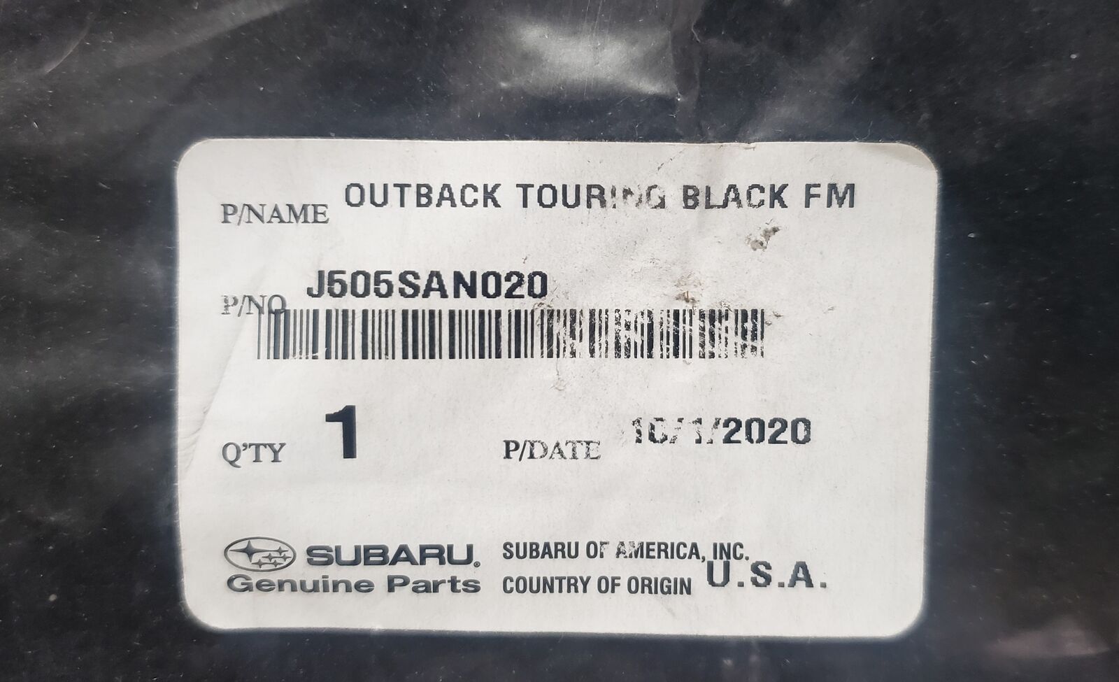 Subaru Outback Touring Black Floor Mats With Brown Trim - Complete Set Of-4 - New In The Sealed Plastic Bag