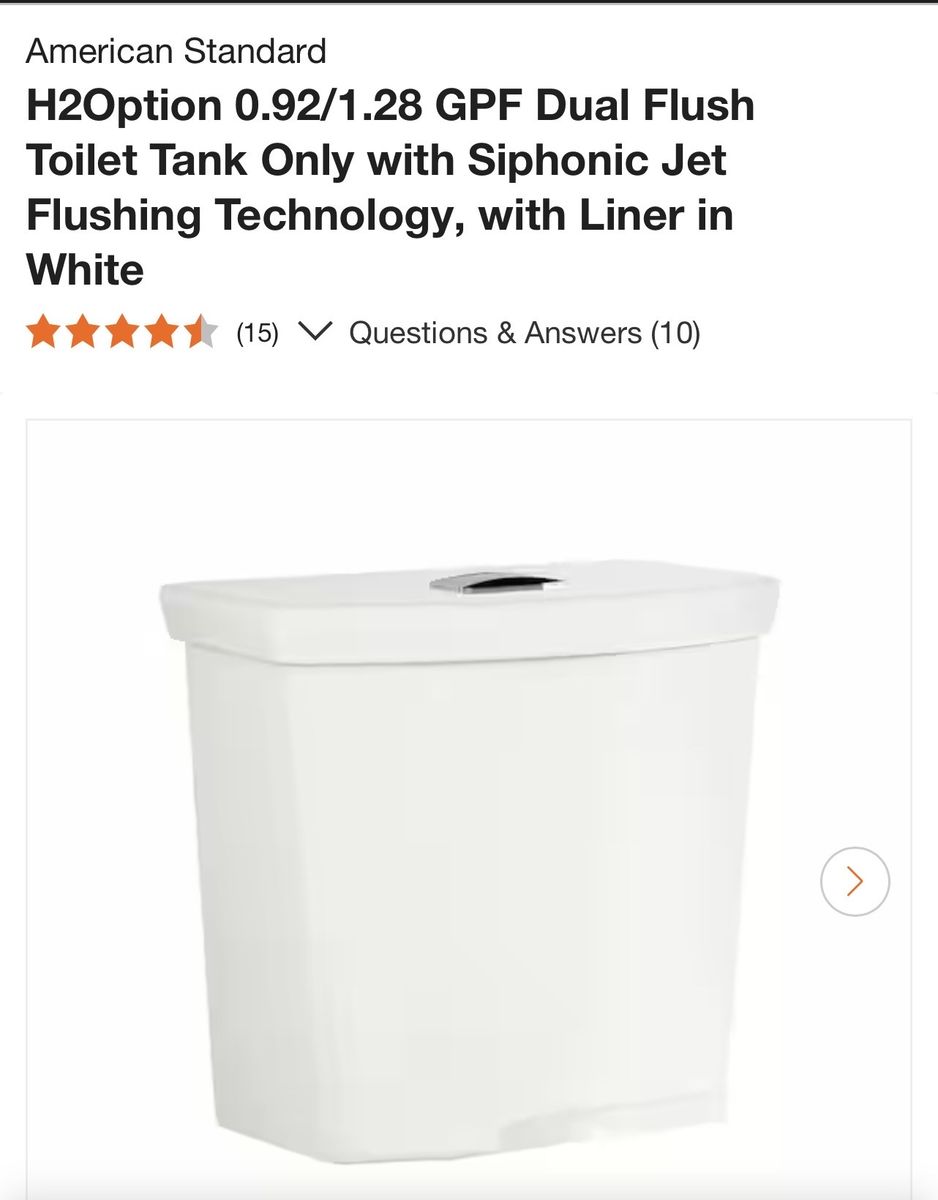 American Standard Dual Flush Toilet Tank