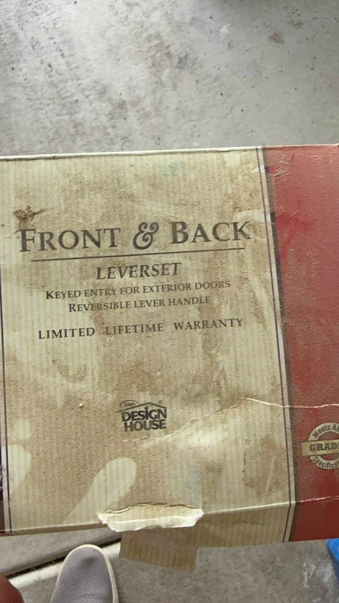 Design House keyed entry lever set, satin nickel