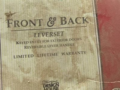 Design House keyed entry lever set, satin nickel