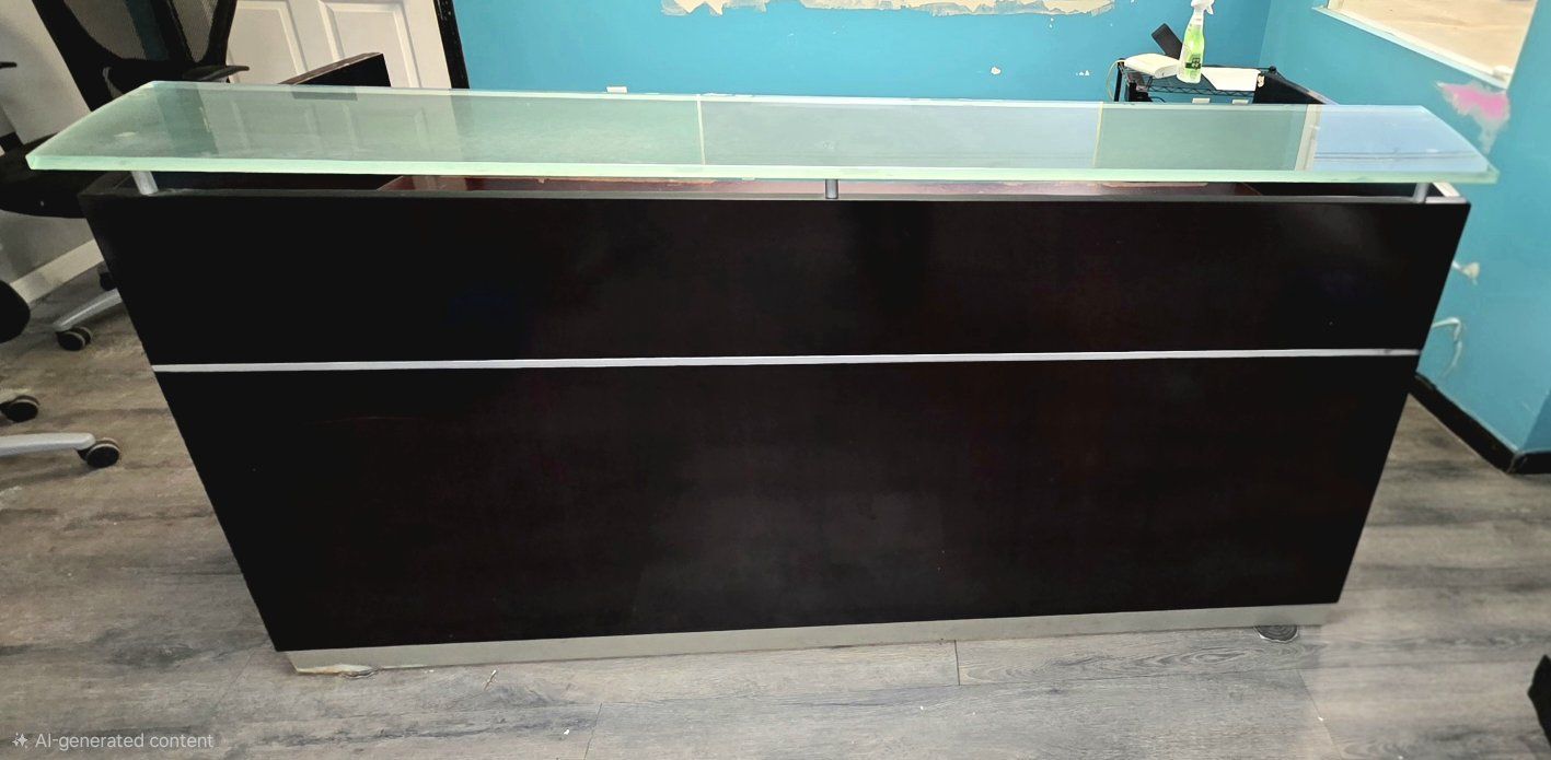 FREE - Commercial Reception Desk w/ Glass Top