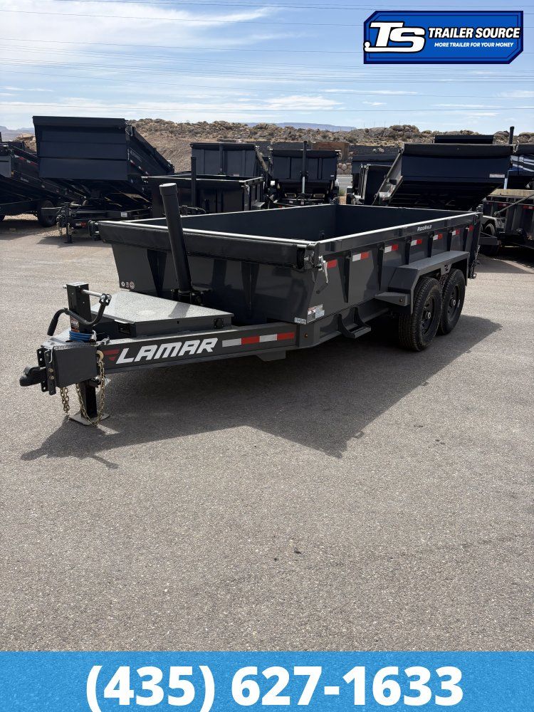 7x14 Lamar DT Dump Trailer - 24" Sides - 14K GVWR - Telescopic