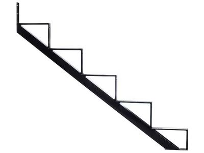 Pylex 13905 5-Steps Steel Stair Stringer black 7-1/2 in. x 10-1/4 in. (Includes 3 Stair Stringers) - New