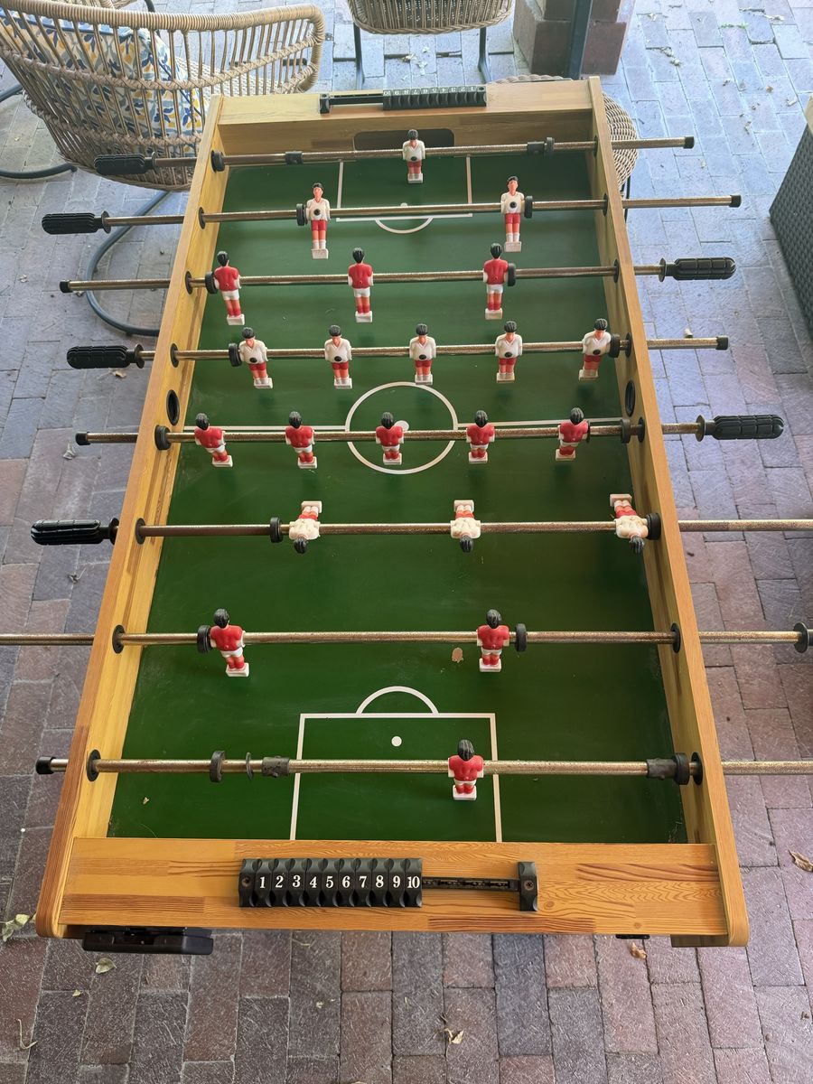 Classic Foosball Table with Cupholders - Wooden Game Table. 1 ball. For Adults and Kids.