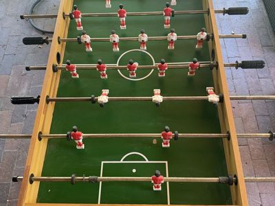 Classic Foosball Table with Cupholders - Wooden Game Table. 1 ball. For Adults and Kids.