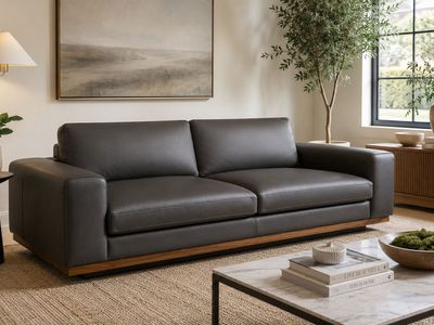 Modern Charcoal Sofa – Like New