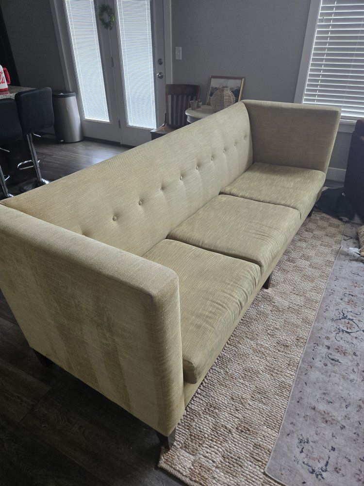 Green Couch 3 feet high 7 feed length  2 1/2 wide