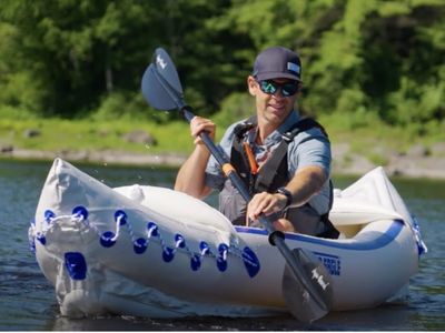 Sea Eagle 330 Inflatable Sport Kayak Solo One seat Paddle , 500 lbs Capacity, 11'2" Length