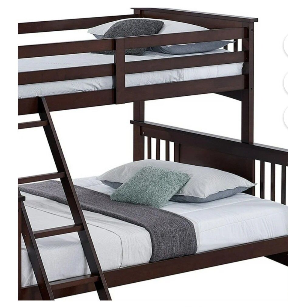 Walnut Twin-over-Full Bunk Rails, Slats, Ladder