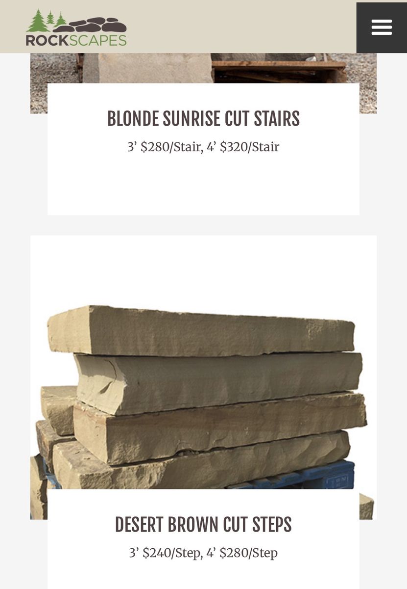 Natural Stone Steps / Cut Stairs (Desert Brown / Blonde Sunrise)