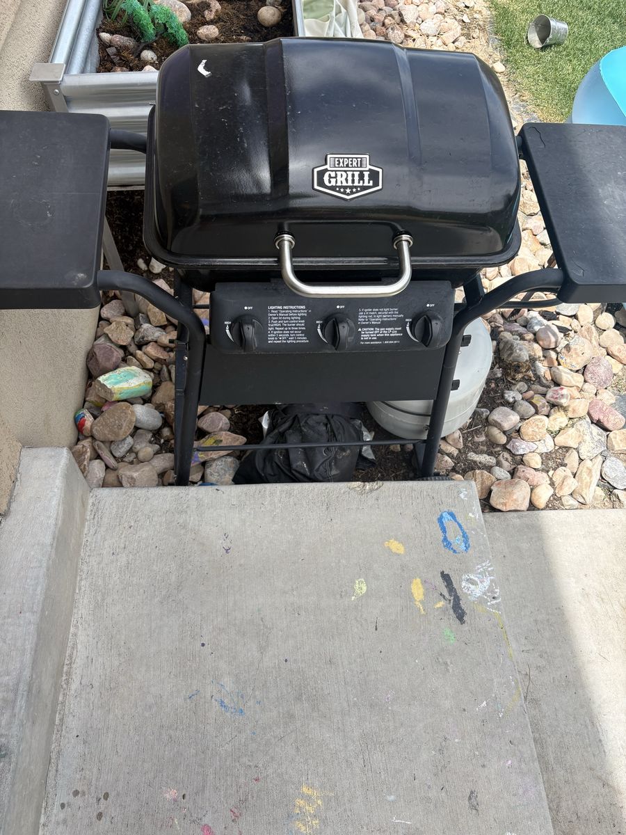 Expert Grill 3-Burner Liquid Propane Gas Grill with Side Tables, Black