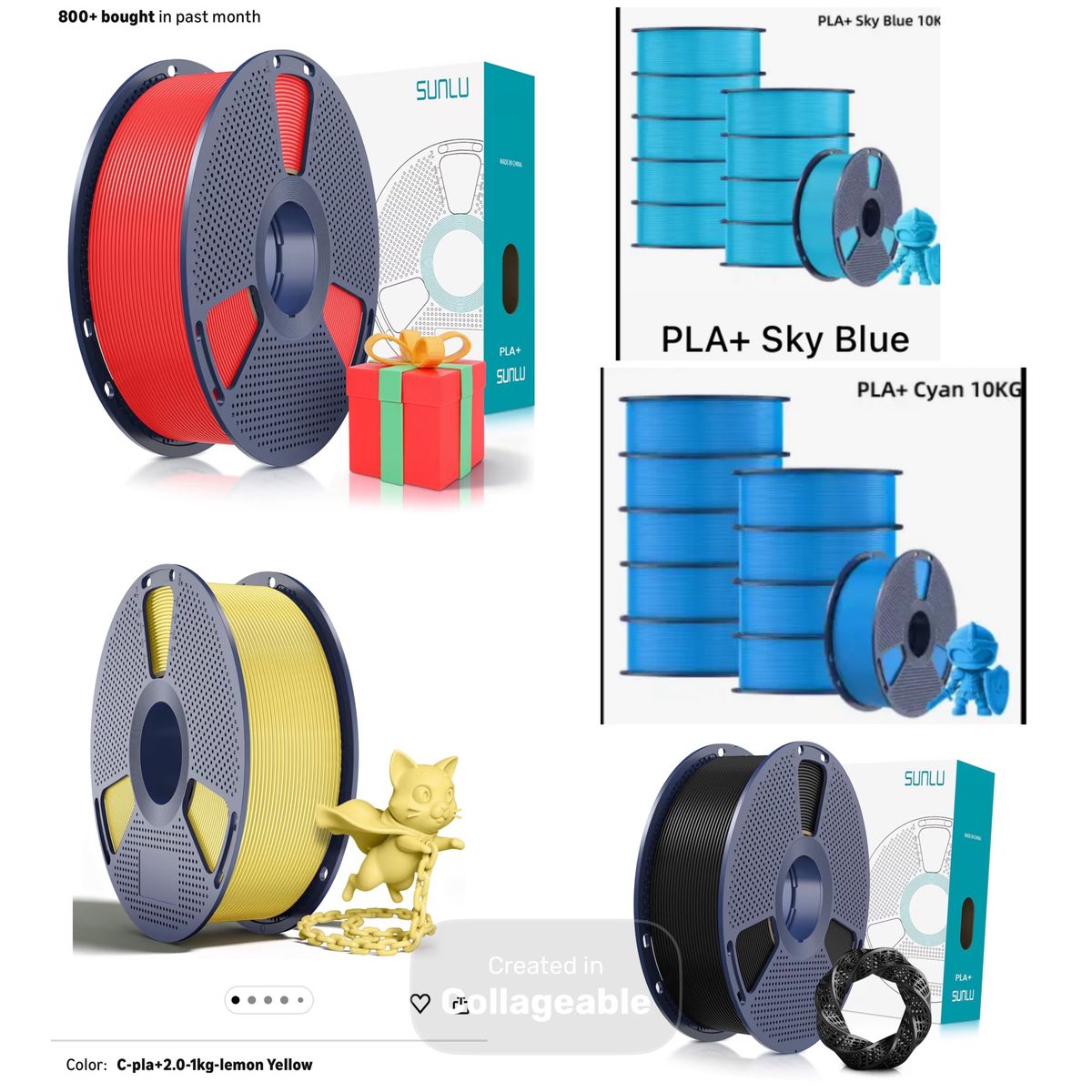 Sunlu Silk, PLA, matte Filament, multiple colors, 1kg 1.75mm