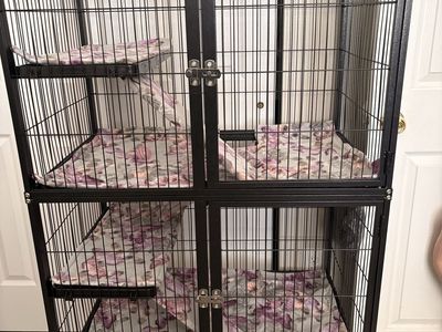 Large 4-Level Ferret Cage + Accessories Bundle – Hammocks, Water Bottle, Food & More
