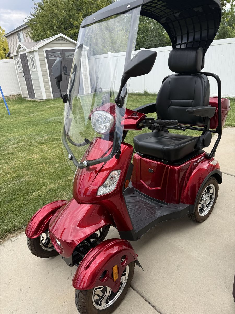 Cozy Trikes LuxuryTon X-1000 4 Wheels Electric Mobility Scooter with  with removable canopy and windshield