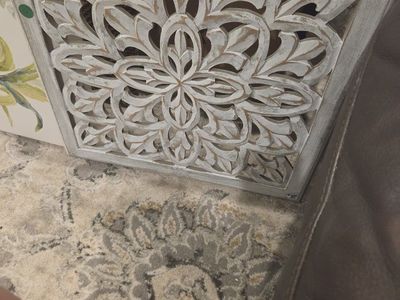 Rustic White Carved Wood Floral Wall Art Decor
