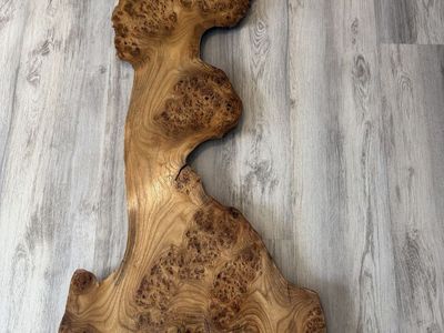 Vintage Large Live Edge Burl Wood Slab – Natural Rustic Wall Art / Table Top