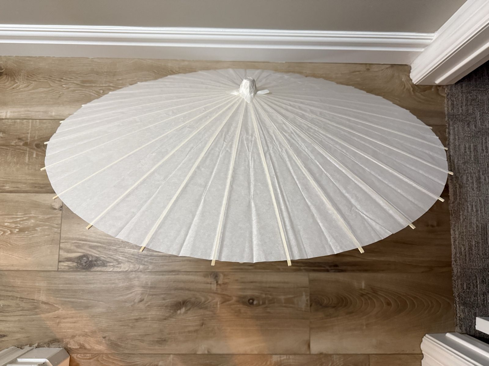 Paper Parasol Umbrella - White Decorative Wedding/Party Umbrella 32" Diameter