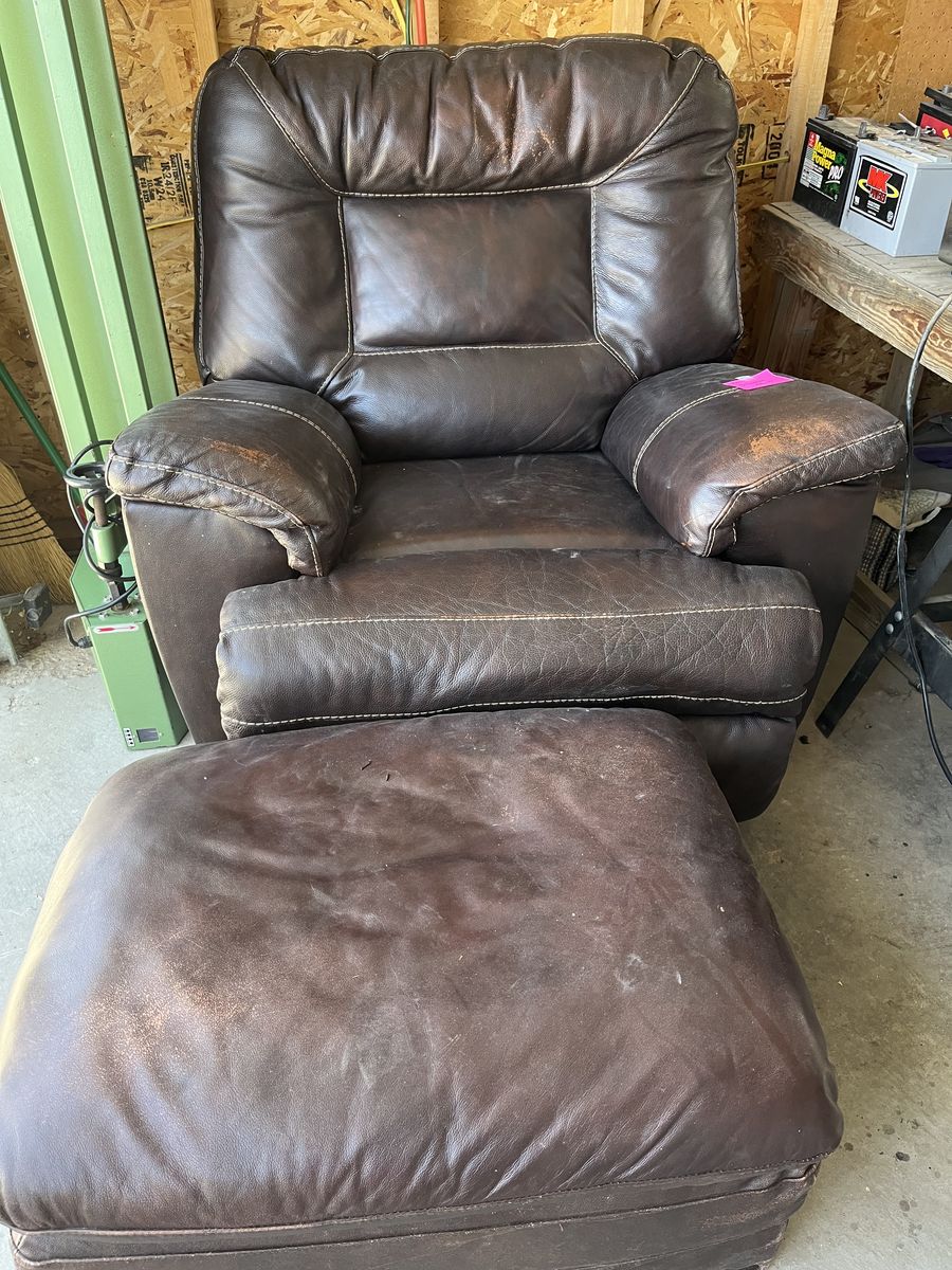 Leather Chair And Ottoman