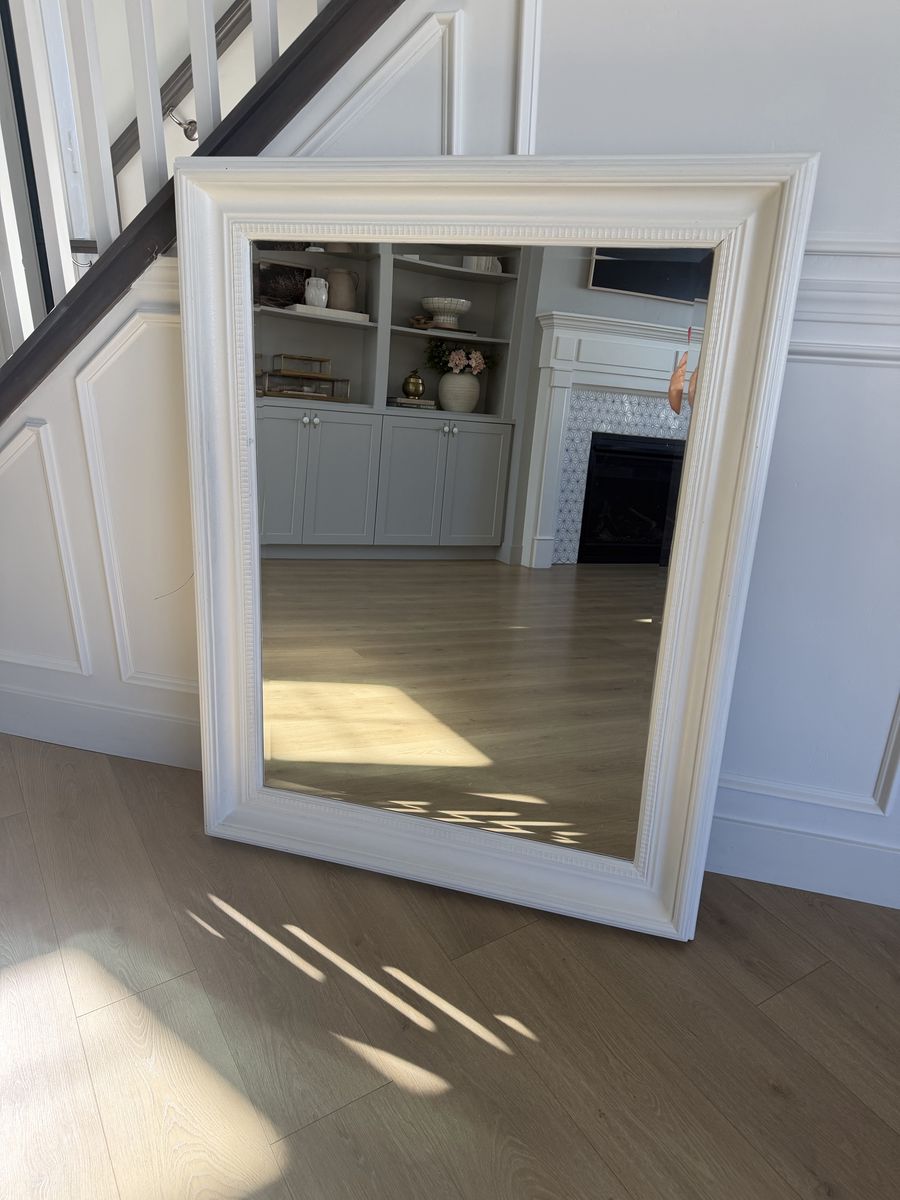 Large white rectangle mirror