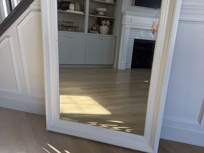 Large white rectangle mirror