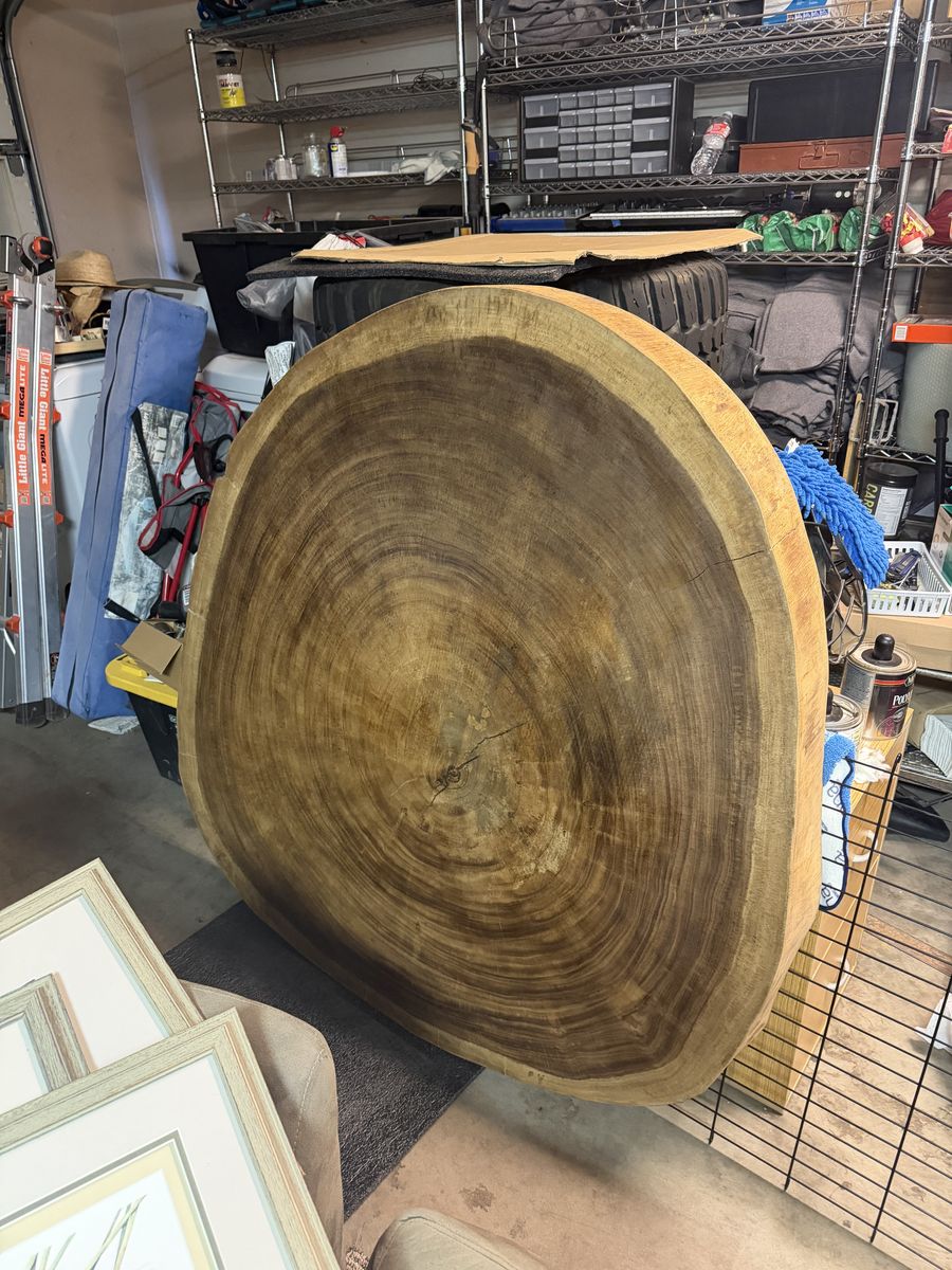 Monkey wood slab table