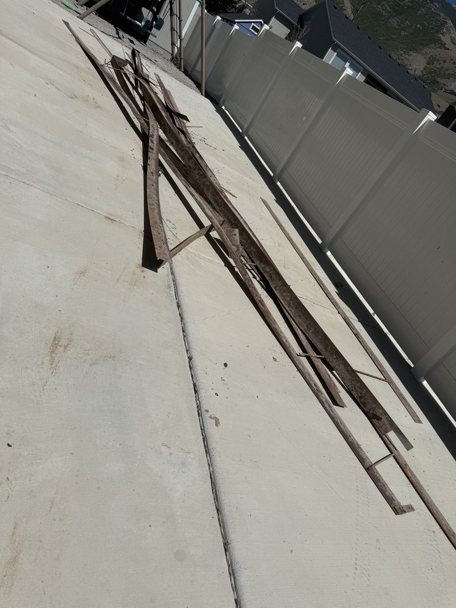 Free scrap metal. Old metal yard edging.