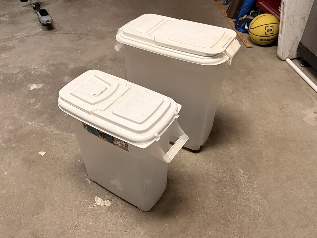Two Large Dog Food Containers