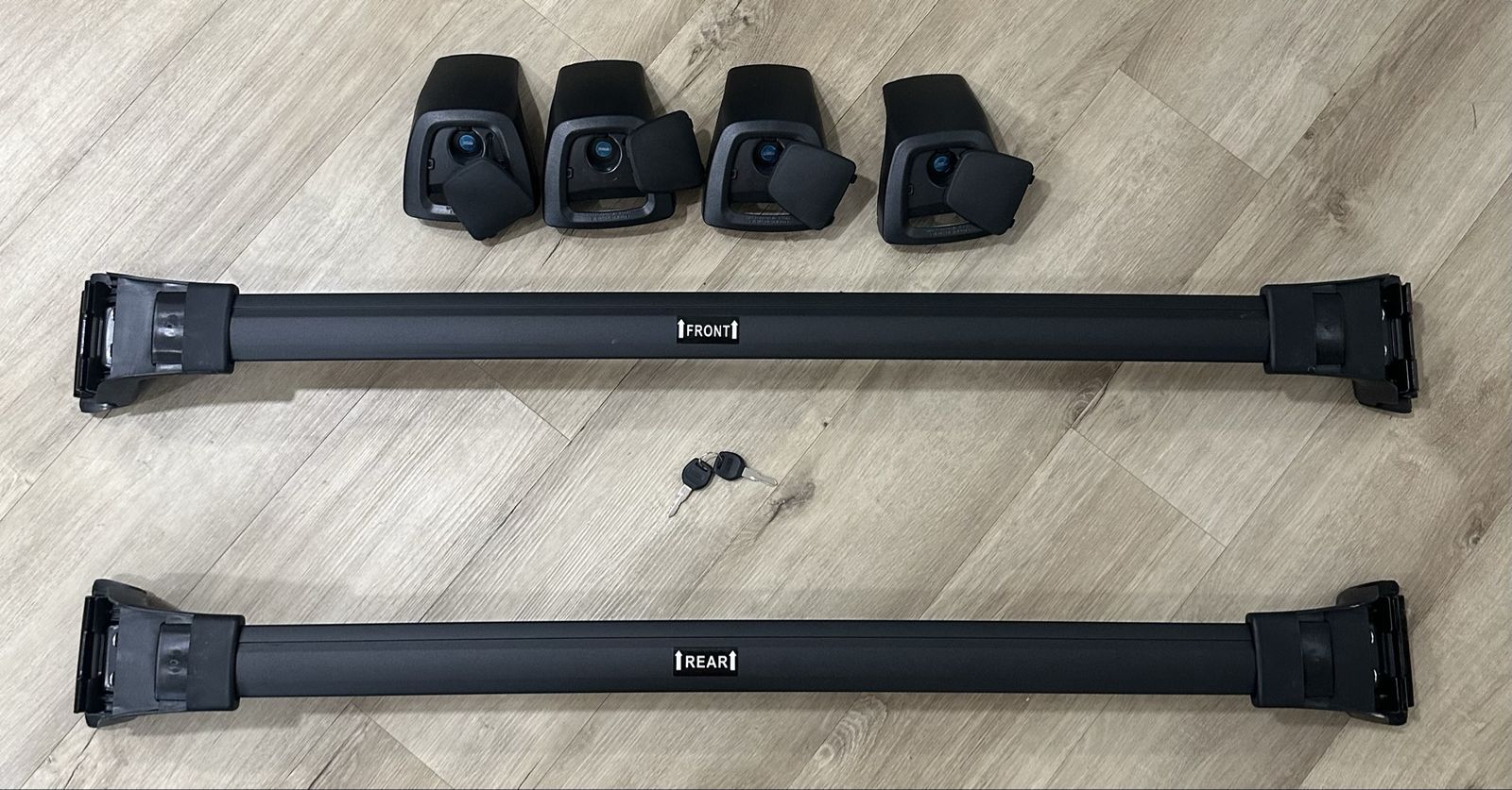 Locking Roof Rack Cross Bars for 2020-2023 Hyundai Palisade - Black Luggage Cargo Rails with Mounting Feet and Keys