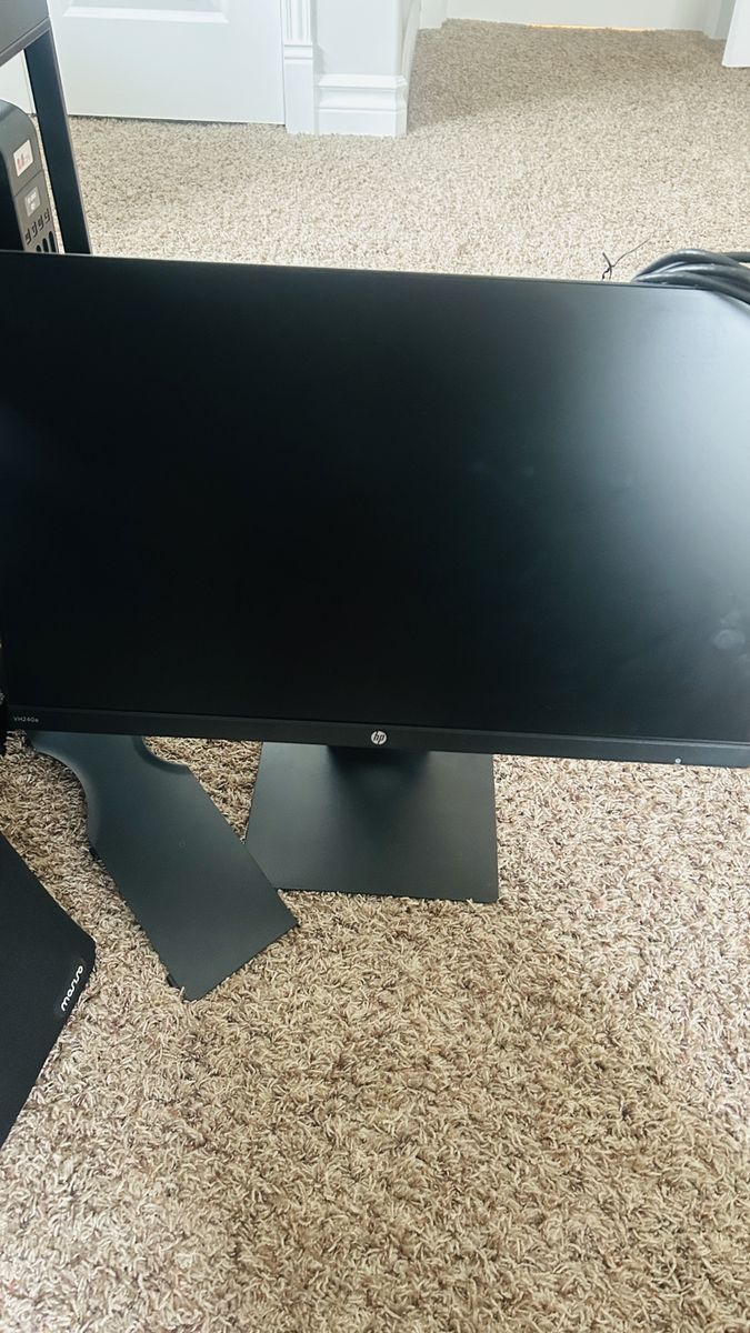 HP Monitor - Black, sleek design, ready for your home office or gaming setup