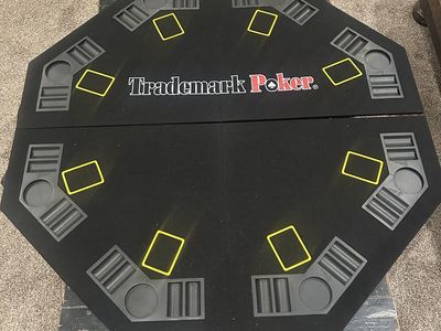 Trademark Poker Folding Octagon Poker Table Top w/ Cup Holders & Chip Trays - Black Felt