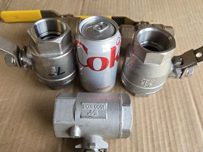 Six big stainless & brass ball valves