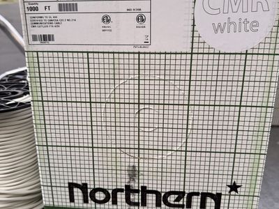 Northern 1000' Cat5E 350MHz UTP CMR White Cable - 24AWG, 4-Pair, Solid BC