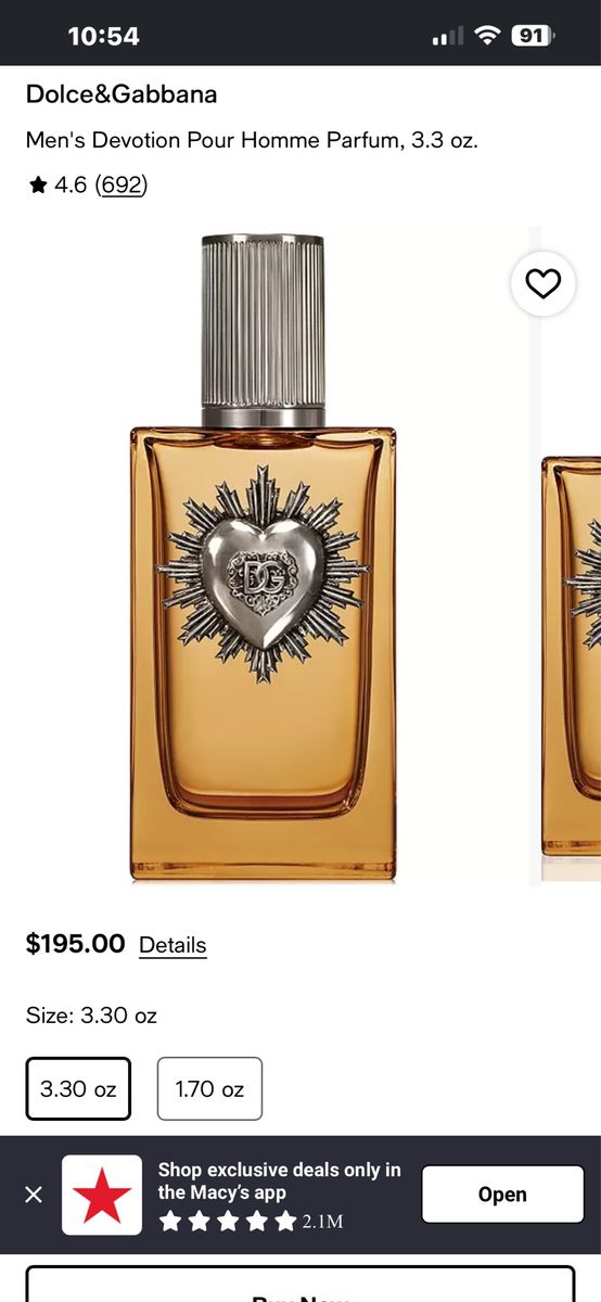 Dolce & Gabbana Devotion Pour Homme Parfum 3.3 oz / 100 ml
